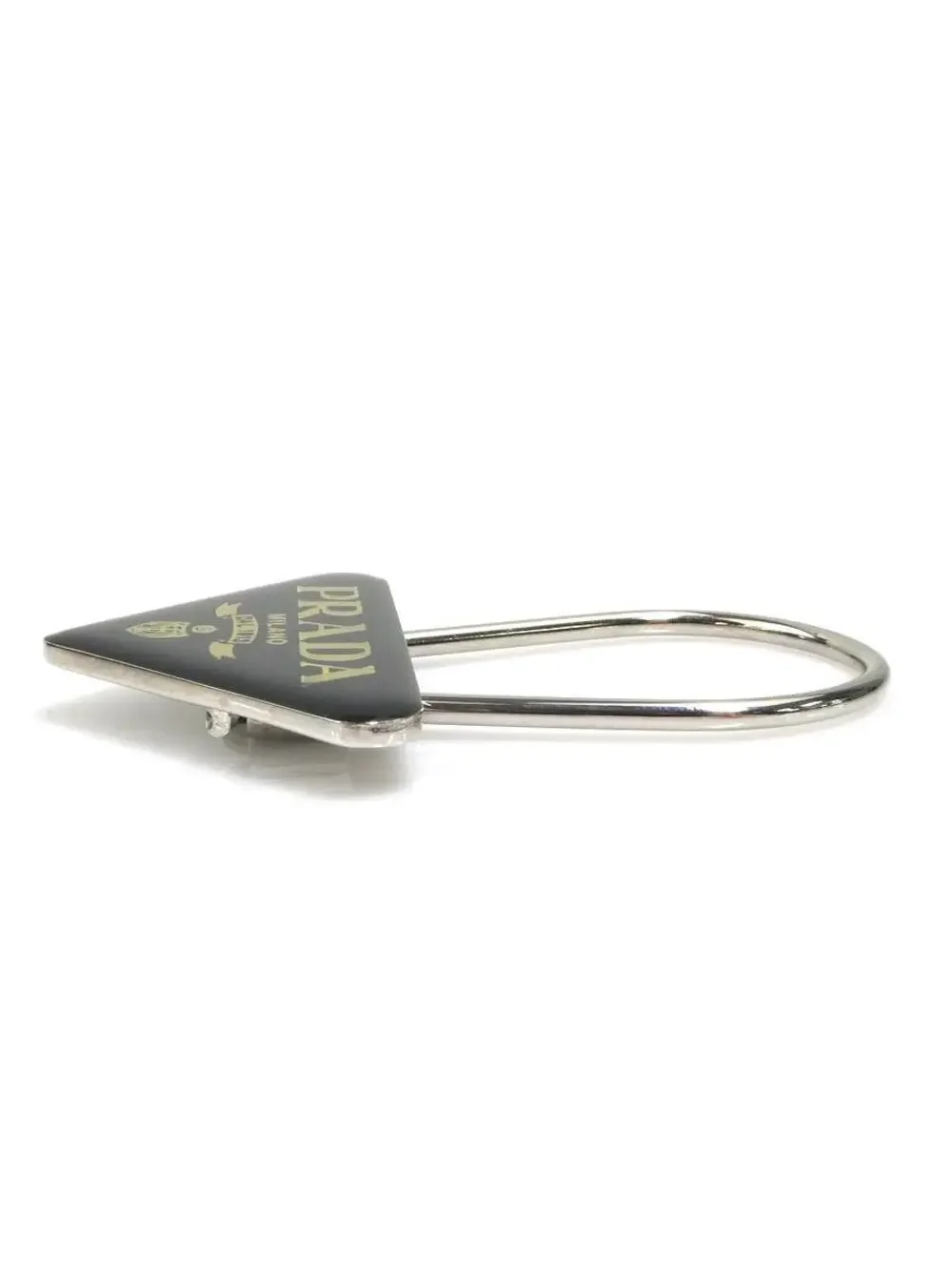 Auth Prada Key Ring Black/Silver Metal #280438P17B